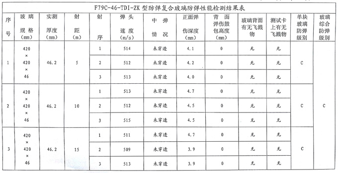 檢測結(jié)果表